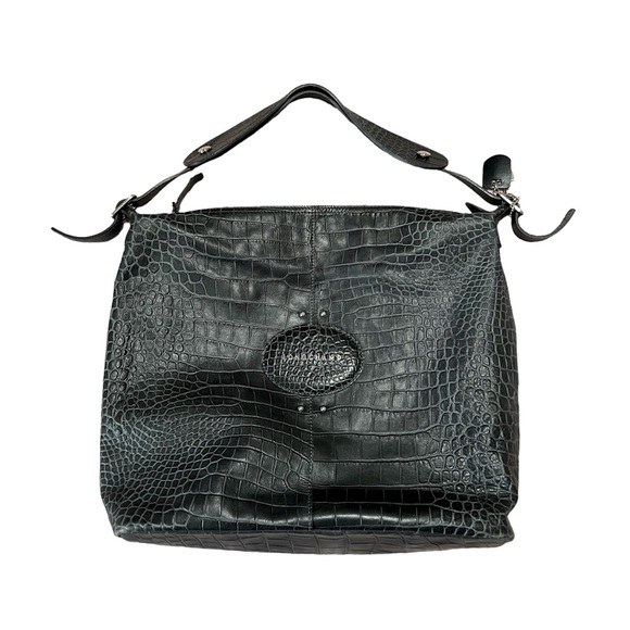 Longchamp Bags Longchamp Quadri Leather Hobo Snake Skin Texture